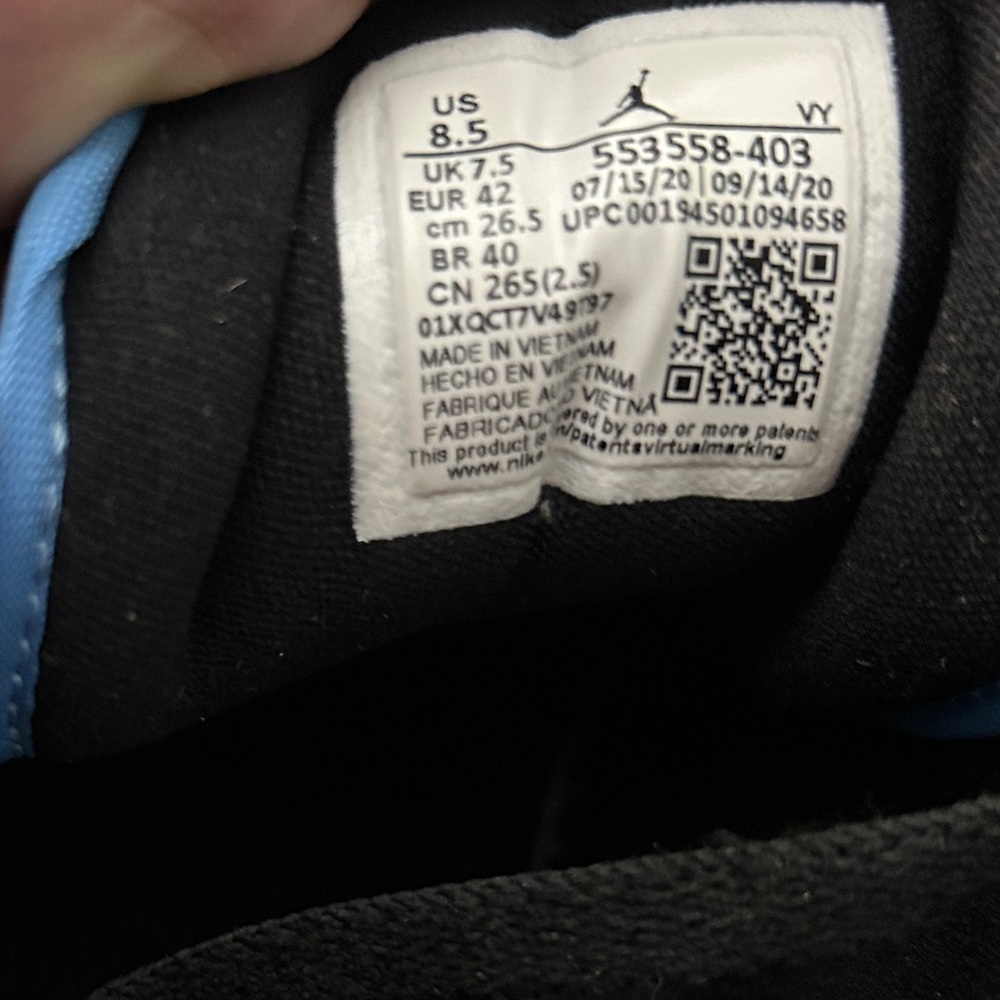 Nike Air Jordan 1 Low - UNC Blue Black (Unisex Size 8.5 Men / 10 Women) - Picture 3 of 8